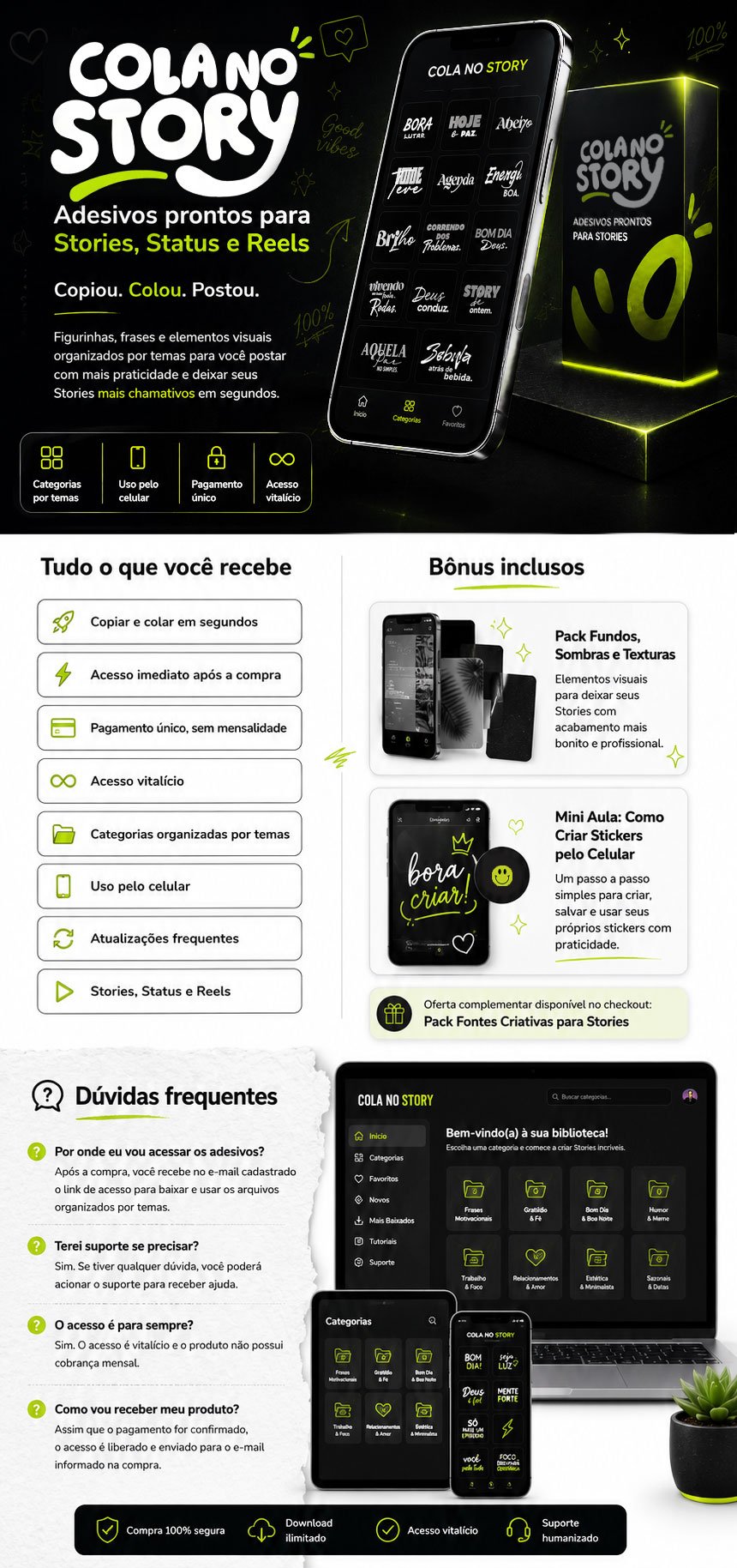 Cola no Story - Adesivos prontos para Stories